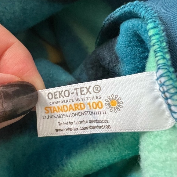 Lands' End Heritage Teal Mountain Ombre Print Snap Mock Fleece Pullover Gorpcore - Picture 13 of 15